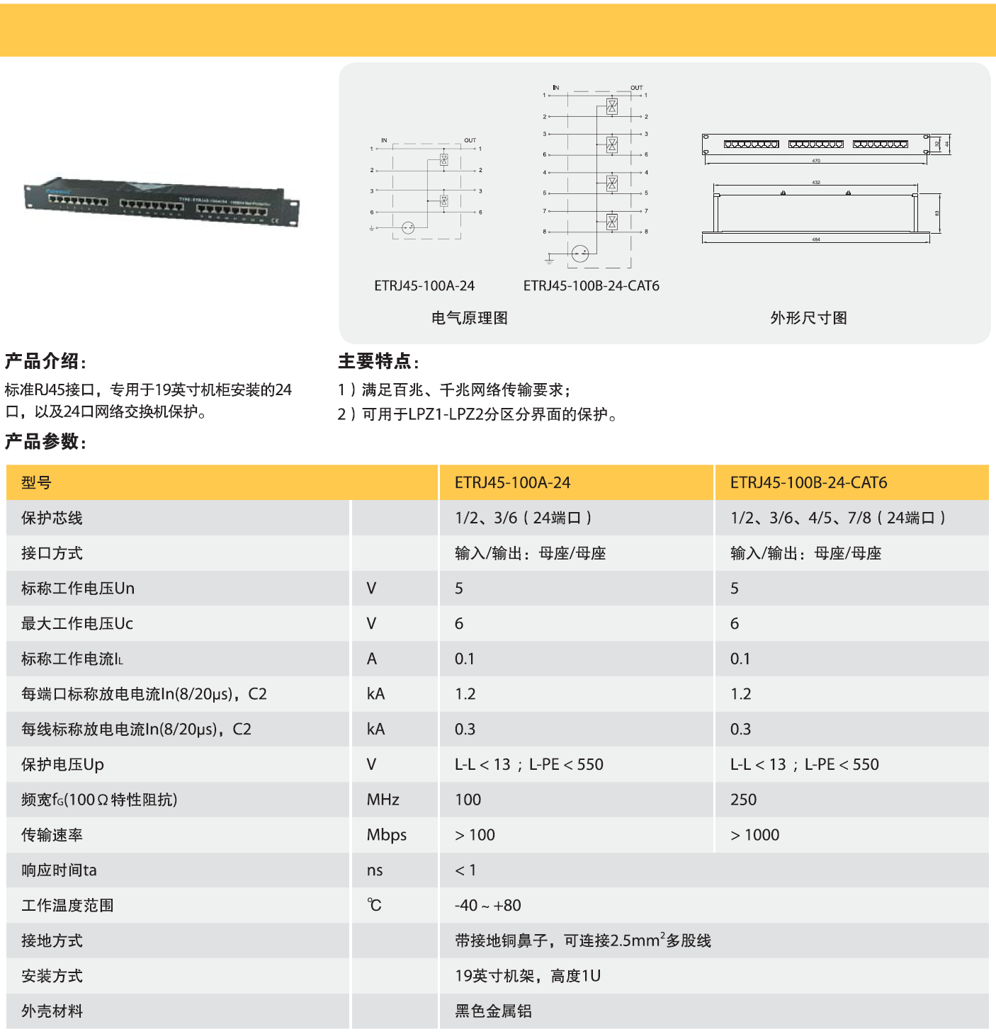 ETRJ45-100B-24-CAT6 歐申網(wǎng)絡(luò)防雷器：技術(shù)解析與應(yīng)用價(jià)值